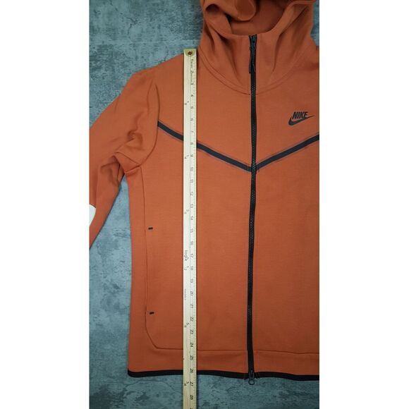 NIKE Sportswear Full-Zip Tech Fleece Hoodie Jacket Mens Size MEDIUM Orange - Picture 6 of 6